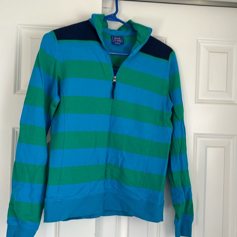 Le Tigre Blue and Green Striped Long Sleeve Small